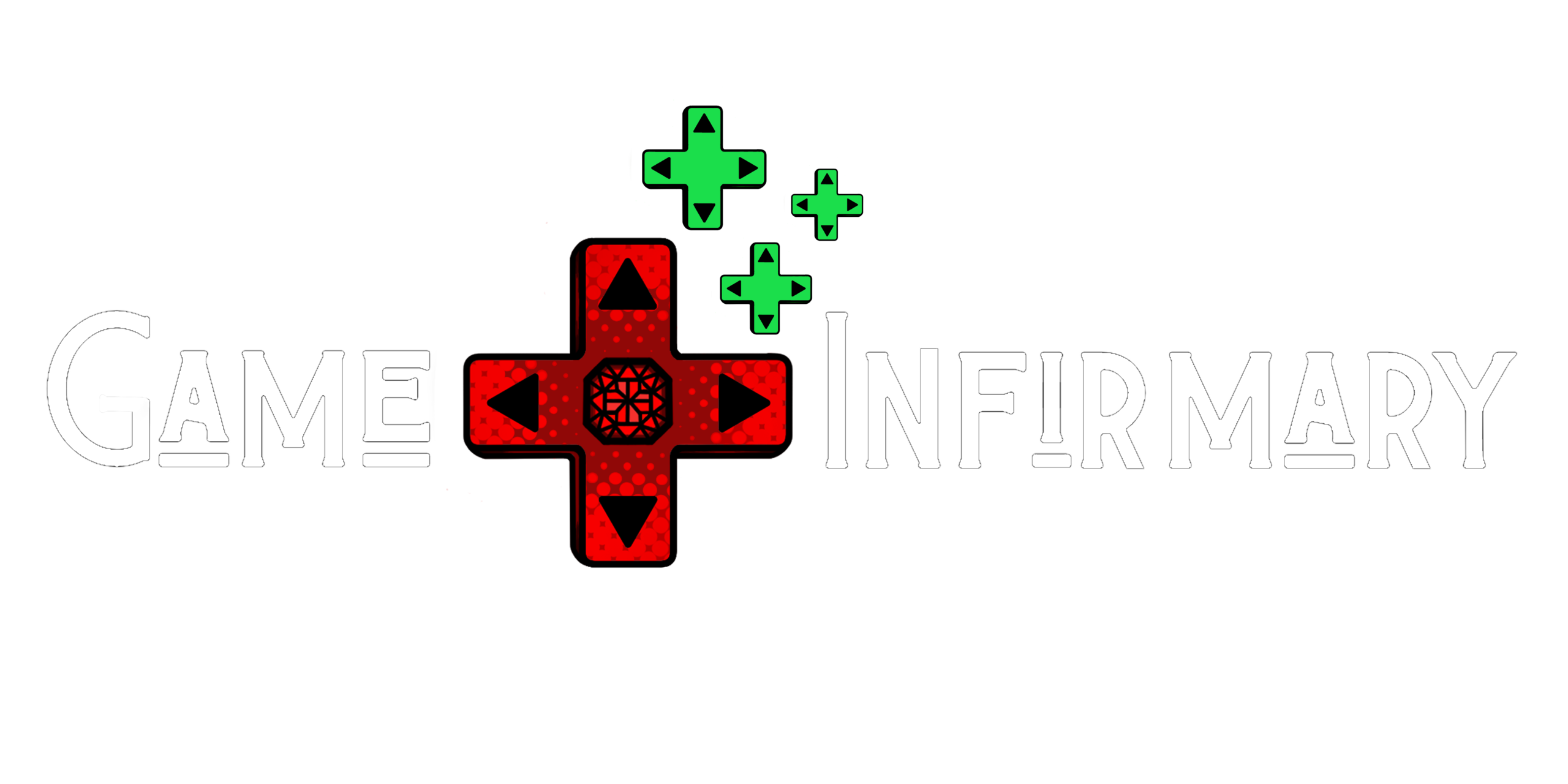 Game Infirmary Logo Complete - White